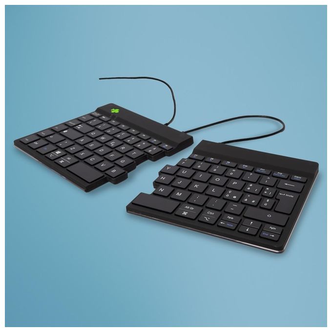 R-Go Tools RGOSP-ITWIBL R-Go Split Tastiera Ergonomica Divisa QWERTY Italiano USB Cablata Forbici Plug and Play colore Nero