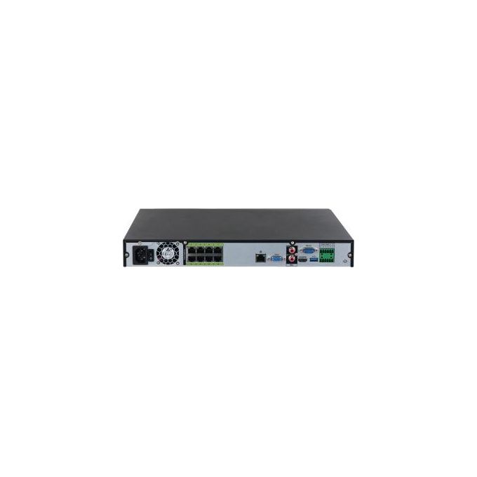 Dahua NVR5208-8P-EI WizSense NVR IP AI 8 canali 8 porte PoE 32 MP Smart H.265 HDMI VGA 2 slot SATA colore Nero