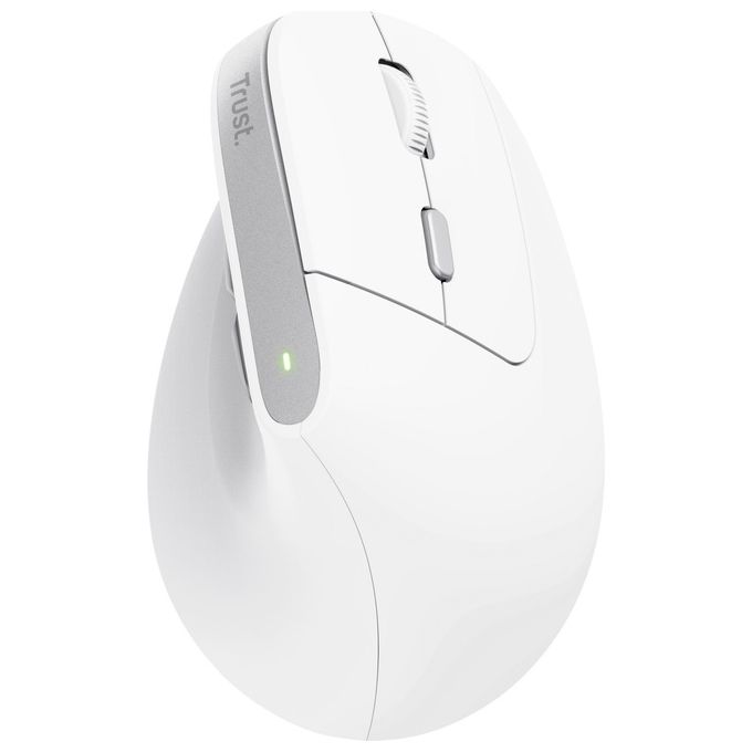Trust BAYO II Mouse Ergonomico Verticale Wireless RF Ottico 2400 DPI Ricaricabile USB-C colore Bianco