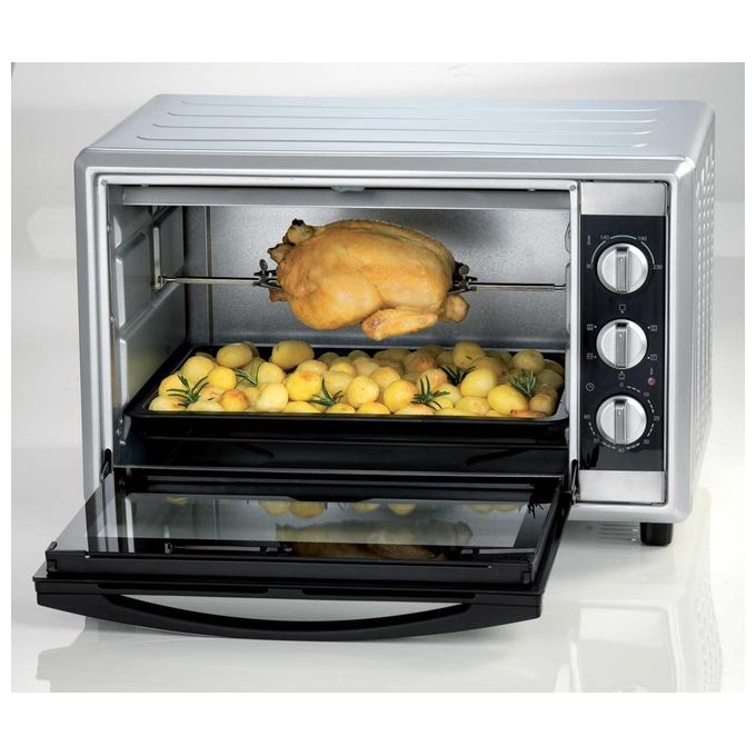 Ariete 986 Bon Cuisine 450 - Fornetto Elettrico 45 Lt con girarrosto. Funzione statica e ventilata. 6 modalita' di cottura. Timer fino a 60 min. Temp max 230°