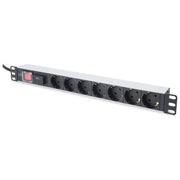 Digitus Multipresa Alimentazione per Rack 19'' in Alluminio Con 7 Prese Shuko e Spina Shuko e Interruttore