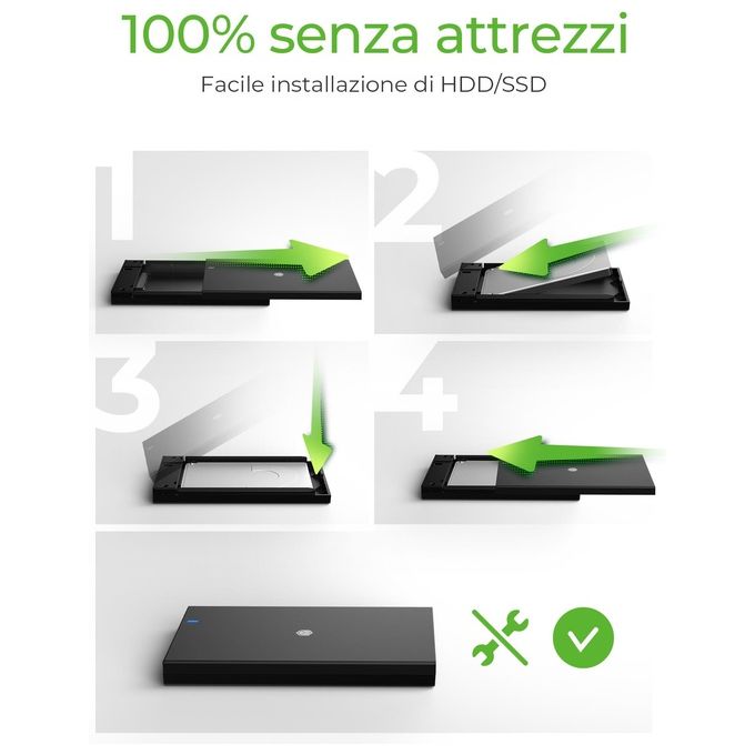 RaidSonic ICY BOX IB-200T-C3 Contenitore di Unita' di Archiviazione Box Esterno HDD-SSD Nero 2.5