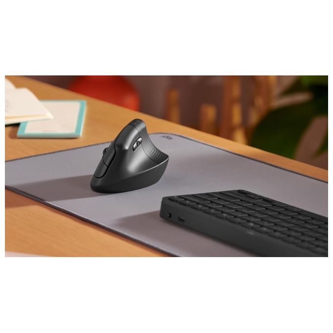 Logitech 910-006473 Lift Mouse Ergonomico Verticale Wireless Bluetooth Logi Bolt USB 4 Tasti Clic Silenziosi 4000 DPI colore Grafite