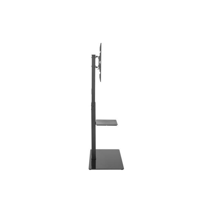 NVS LCD70 Supporto TV da pavimento orientabile per TV 37''-70'' con base in vetro temperato altezza regolabile su 3 posizioni VESA fino a 600x400 mm colore Nero