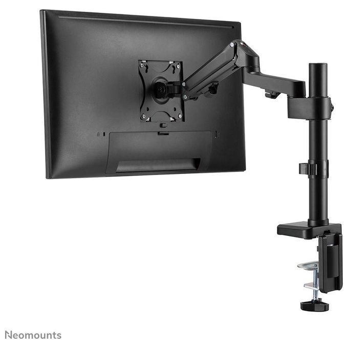 Neomounts DS70-750BL1 Braccio per Monitor 17-27 Pollici Regolabile con Molla a Gas 7 kg VESA 75x75 100x100 cm Morsetto Occhiello colore Nero