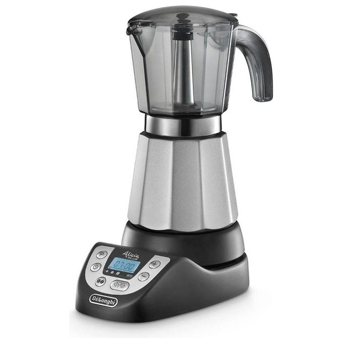 De'Longhi Alicia PLUS EMKP 63.B Caffettiera Moka Elettrica 3-6 Tazze, 450 W, Nero-Argento