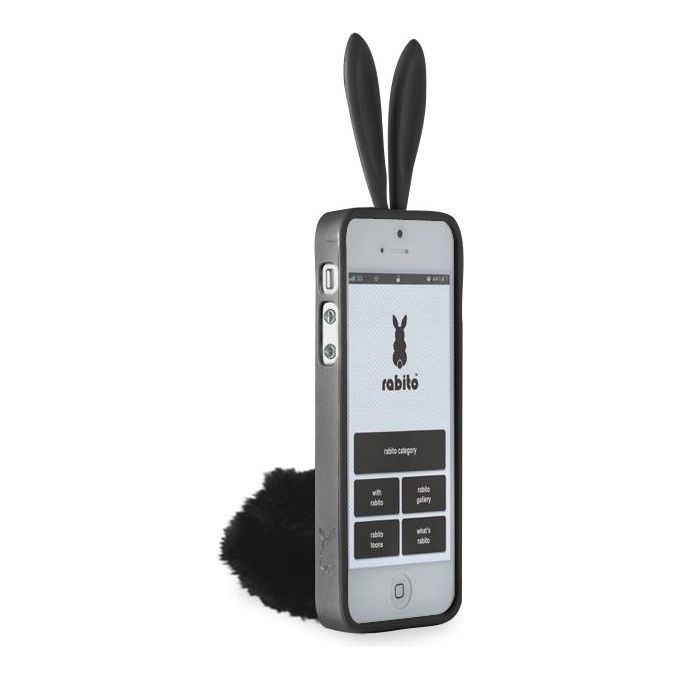 Rabito custodia con orecchi e coda per iPhone 5 Black