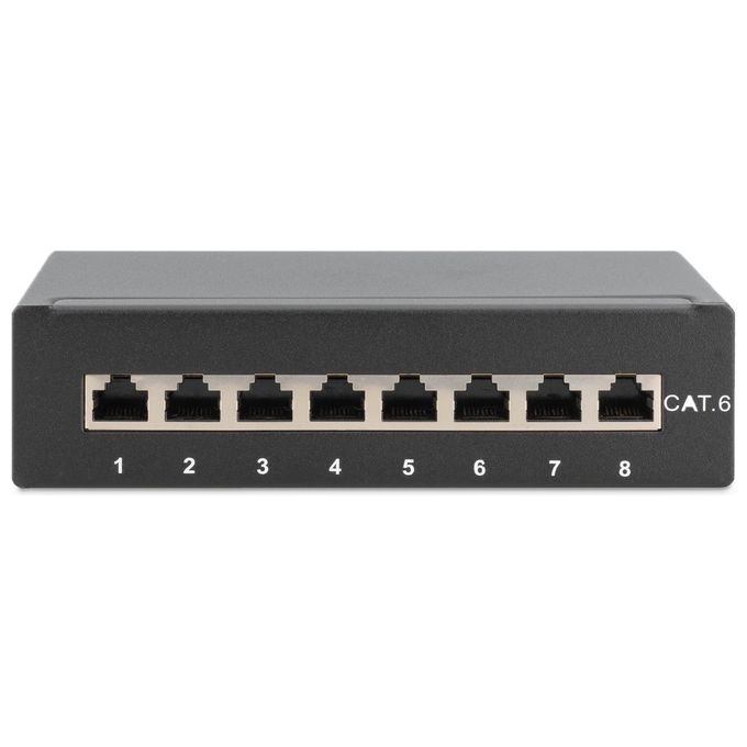 Digitus pannello 8 porte schermate da desktop per reti categoria 6