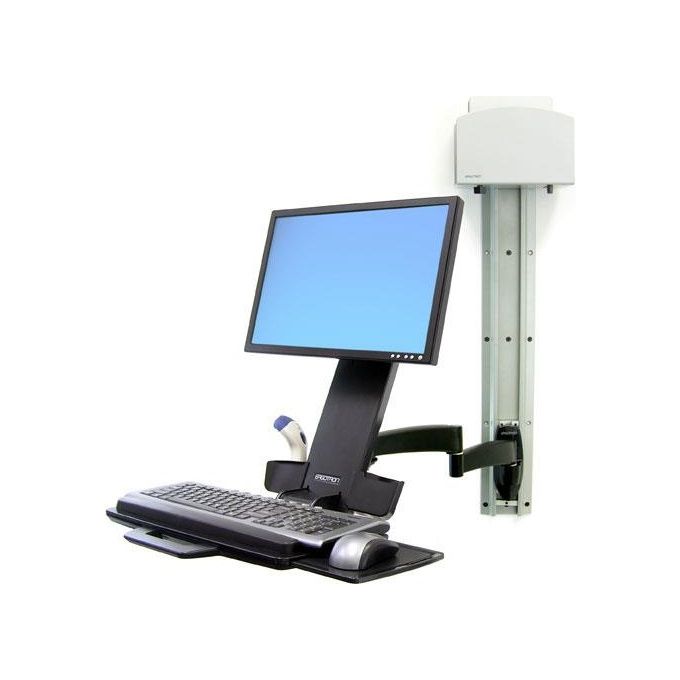 Ergotron Braccio a Muro Serie 200 Combo Arm per Lcd fino a 24'' e Tastiera Portata 2,7-8,2Kg Nero