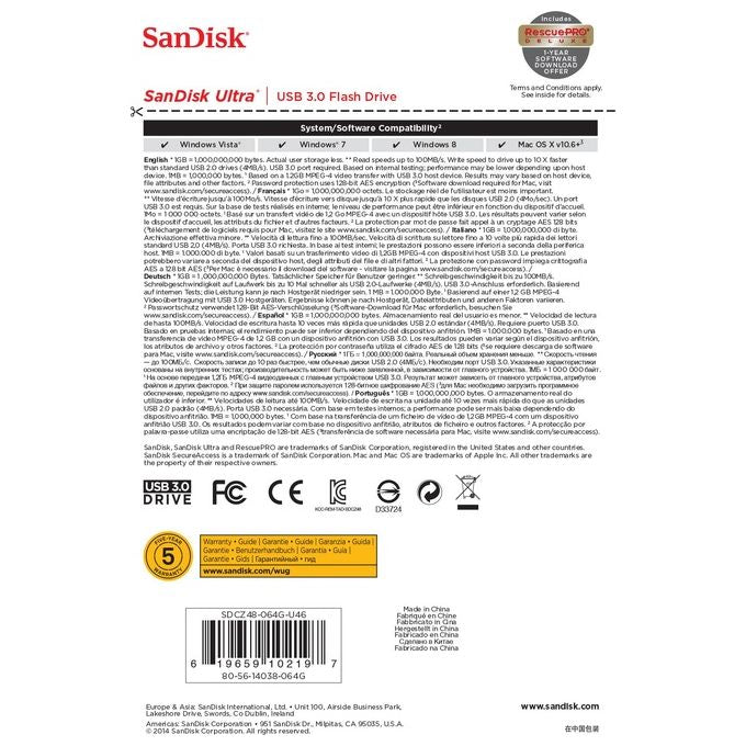 Sandisk Ultra Usb 3.0 64gb