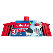 Vileda Scopa 3Action Innovativa Soluzione per la Pulizia della Casa con Tre Tipi di Setole Efficaci e Maneggevoli