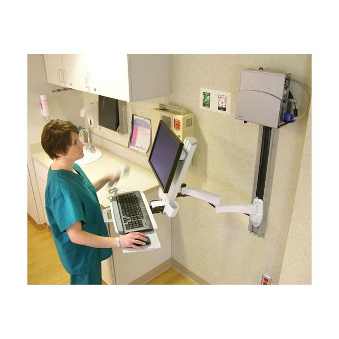 Ergotron 200 Series Braccio a Muro per Lcd Fino a 24'' e Tastiera Bianco