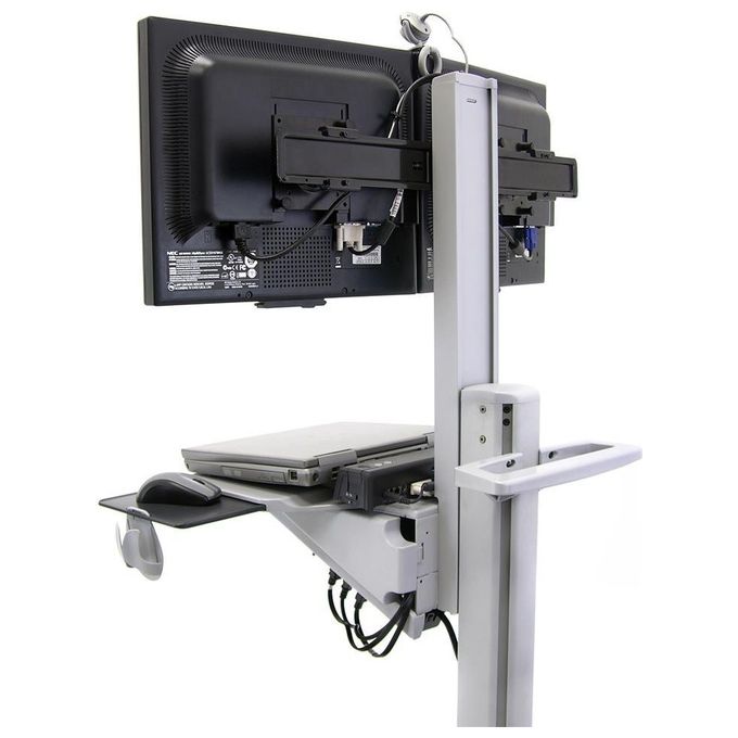 Ergotron 24-194-055 Neo-Flex Carrello Multimediale per 2 Monitor fino a 22'' Altezza Regolabile 51 cm Rotazione 360° con Tecnologia Constant Force colore Grigio