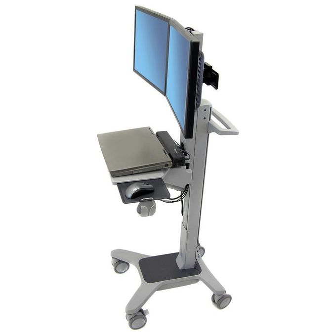 Ergotron 24-194-055 Neo-Flex Carrello Multimediale per 2 Monitor fino a 22'' Altezza Regolabile 51 cm Rotazione 360° con Tecnologia Constant Force colore Grigio