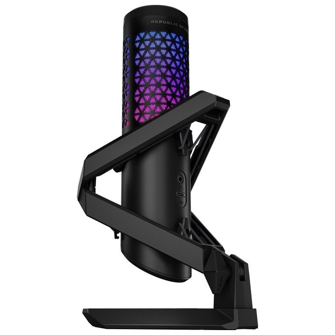 Asus 90YH03Z0-BAUA00 ROG Carnyx Microfono USB Gaming Condensatore 25mm 192kHz 24bit Cardioide Filtro Pop Aura Sync RGB colore Nero