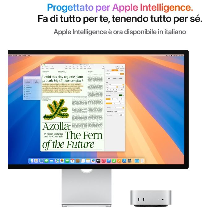 Apple MCX44T-A Mac mini Computer Desktop CPU 12-core GPU 16-core 24 GB 512 GB SSD colore Argento