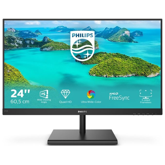 Philips Monitor 23.8'' LCD IPS E Line 245E1S - 00 2560x1440 Quad HD Tempo di Risposta 4 ms