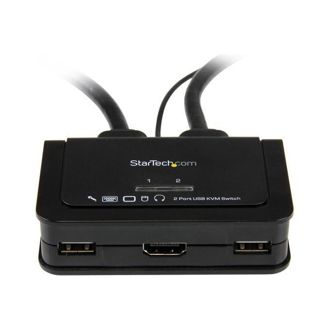 StarTech Switch KVM cavo HDMI USB 2 porte con audio e switch remoto - Alimentazione USB