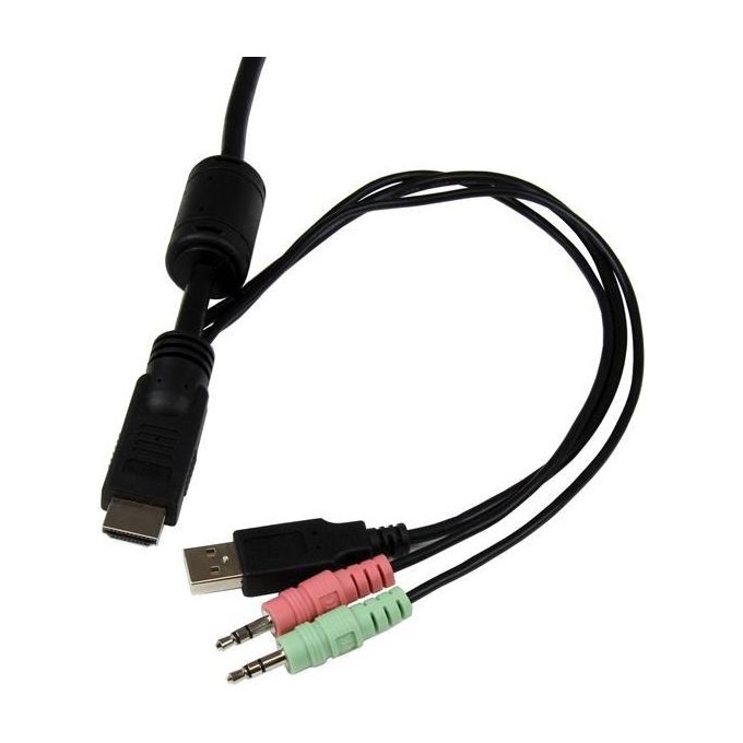 StarTech Switch KVM cavo HDMI USB 2 porte con audio e switch remoto - Alimentazione USB