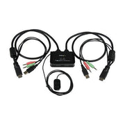 StarTech Switch KVM cavo HDMI USB 2 porte con audio e switch remoto - Alimentazione USB