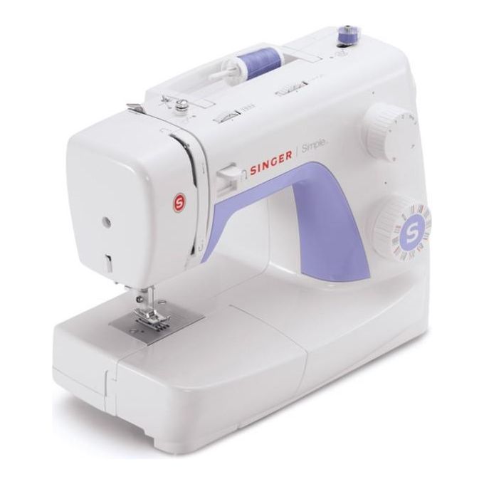 Singer Simple 3232, Macchina da Cucire Portatile, Infila Ago Automatico, Bianca e Viola