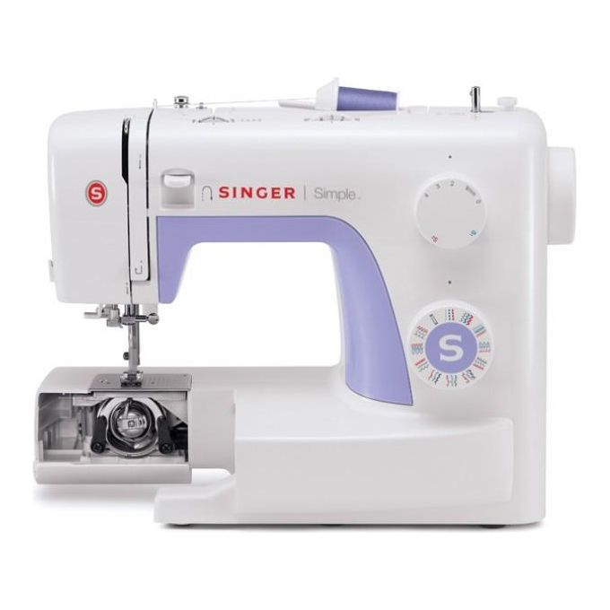 Singer Simple 3232, Macchina da Cucire Portatile, Infila Ago Automatico, Bianca e Viola