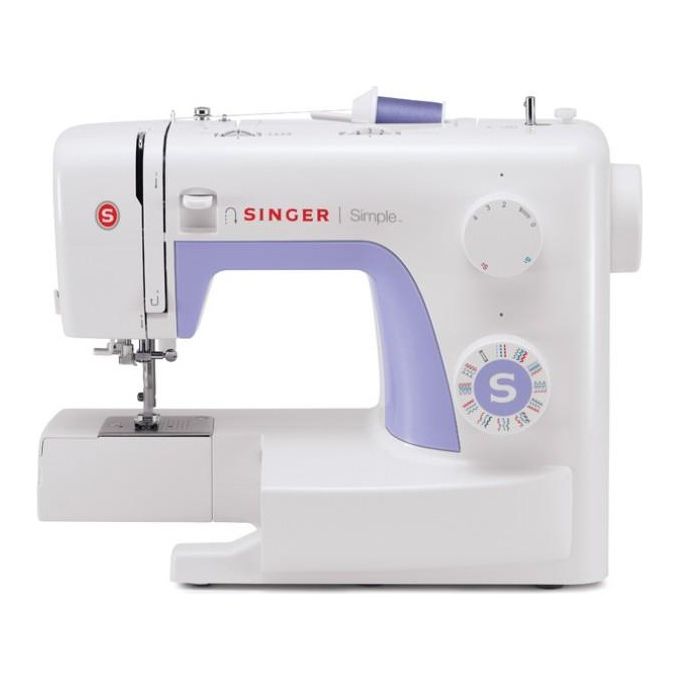 Singer Simple 3232, Macchina da Cucire Portatile, Infila Ago Automatico, Bianca e Viola