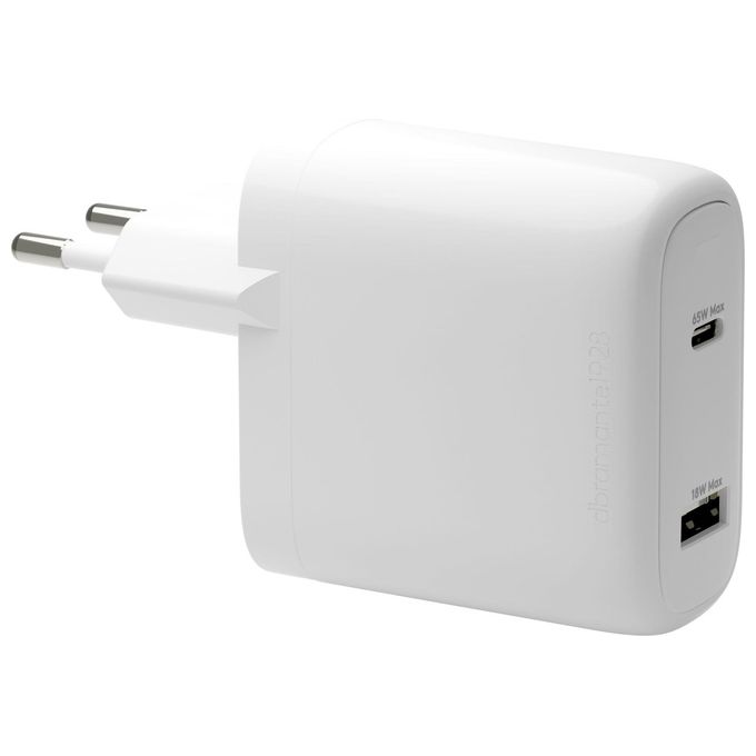 Dbramante1928 CI65EUWH7100 re-charge Caricabatterie da Parete 65 W USB-C e USB-A colore Bianco