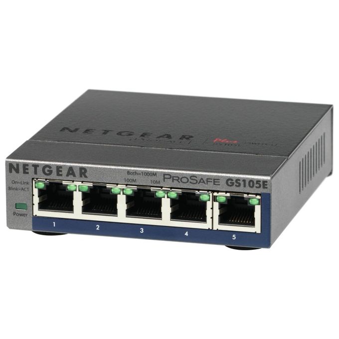 NETGEAR GS105E Switch di Rete Gestito L2-L3 5 Porte Gigabit Ethernet Grigio