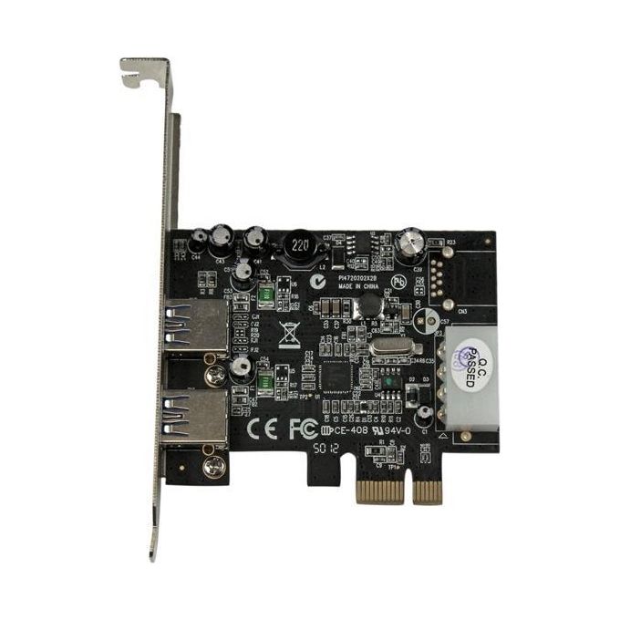 StarTech Adattatore scheda SuperSpeed USB 3.0 con 2 porte PCI Express (PCIe) con UASP - Alimentazione LP4