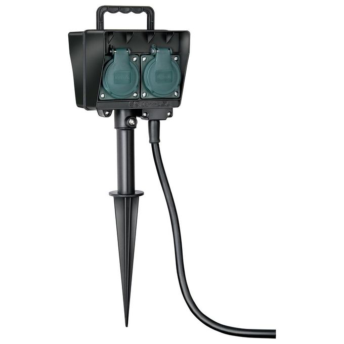 Brennenstuhl Presa per Giardino e Supporto per Fissaggio a Terra IP44 4 Prese 1.4mt