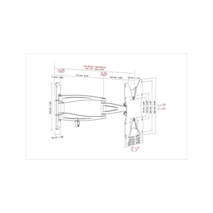 Munari Sp 312 Supporto tv 2 snodi Fino 42''