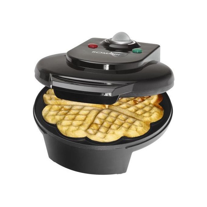 Bomann WA 5018 CB Macchina per Waffle 1200 W piastre antiaderenti 18 cm regolazione temperatura colore Nero