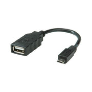 Roline 11.02.8311 Cavo USB OTG 2.0 Micro-USB B Maschio USB A Femmina 0,15 m colore Nero
