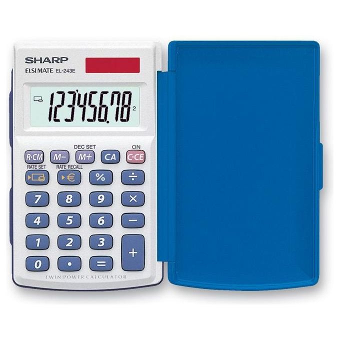 Sharp EL-243EB Calcolatrice LCD Leggera e Compatta per Uso Ufficio