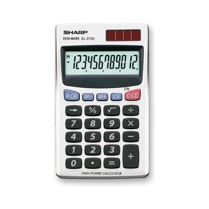 Sharp EL-379SB Calcolatrice LCD Energetica LR1130 con Display Compatto e Design Bianco