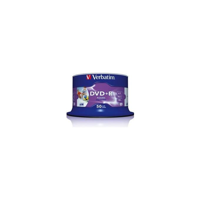 Verbatim 43512 DVD+R Wide Inkjet Printable 4,7 GB 16x Spindle 50 pz