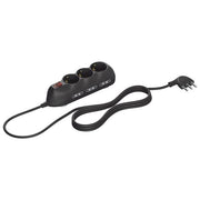Legrand Multipresa Compatta Slot9 con Interruttore Luminoso 6 Bipasso 10-16A e 3 Prese P30 Spina 16A 3500W 250V Nero