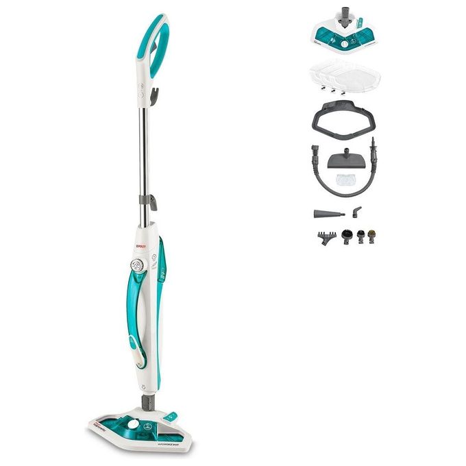 Polti PTEU0282 Vaporetto SV450_Double Scopa a Vapore 2 in 1 Capacita' 300 ml Potenza 1500 W Filtro Anitcalcare Bianco-Verde