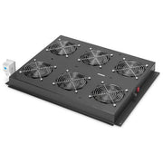 Digitus DN-19 FAN-6-SRV-B Unita' di Raffreddamento a Soffitto per Armadi Server Unique 6 Ventole Termostato Regolabile 13 8 m³-min 47 dB IP20 colore Nero