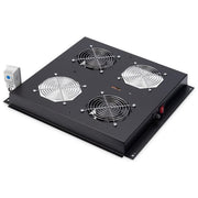 Digitus DN-19 FAN-2-B-N Unita' di ventilazione da tetto per armadi di rete 2 ventole 276 m³-h termostato regolabile interruttore ON-OFF colore Nero