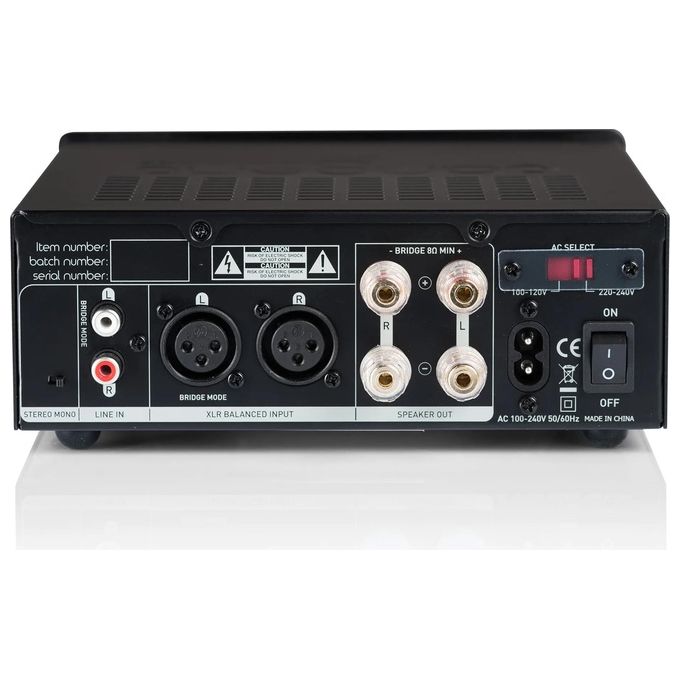 Tangent PowerAmpster II Amplificatore Hi Fi Stereo 2 Canali 2x50W 8 Ohm Ingressi RCA XLR colore Nero