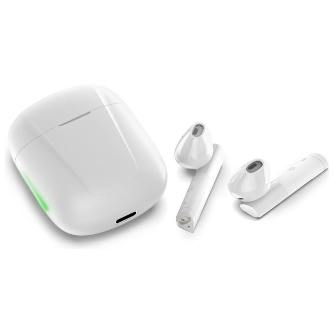 Meliconi Mysound Dart Pods Auricolari True Wireless Bluetooth 5.3 Bianche con LED