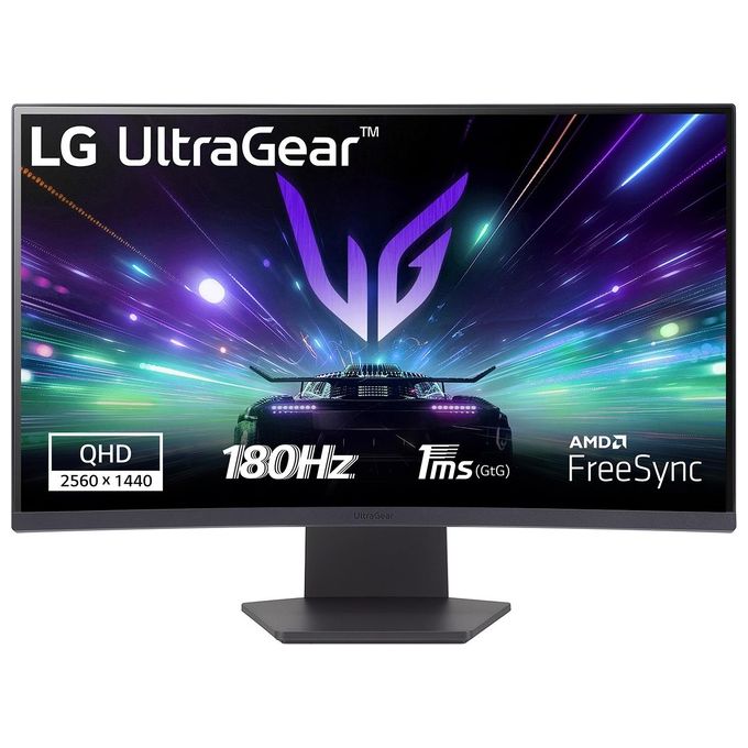 LG 27GS60QN UltraGear Monitor Gaming Curvo 27'' Quad HD 2560x1440 180Hz 1ms AMD FreeSync HDR10 colore Nero