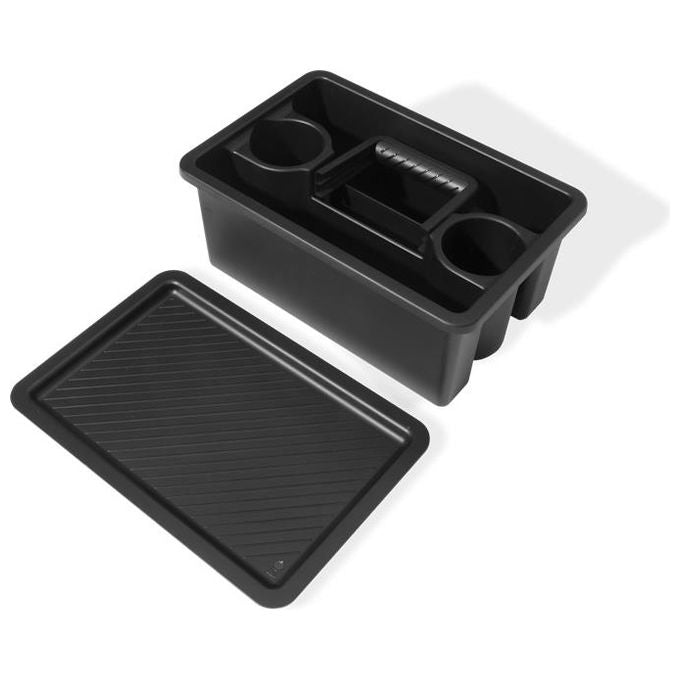Weber 3400128 Weber Works Cestello di Trasporto con Coperchio a Vassoio in Plastica Resistente e Maniglia Pieghevole Compatibile con Ripiani Laterali Works colore Nero