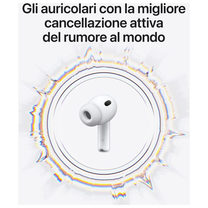 Apple MFHP4ZM-A AirPods Pro 3a Generazione Auricolari True Wireless Bluetooth 5.3 ANC Audio Spaziale IP57 autonomia 8h colore Bianco