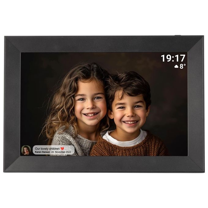Denver 119101040470 PFF-1012B Cornice Digitale Wi-Fi 10,1'' HD IPS 16 GB Memoria Interna con Touchscreen e App Frameo colore Nero