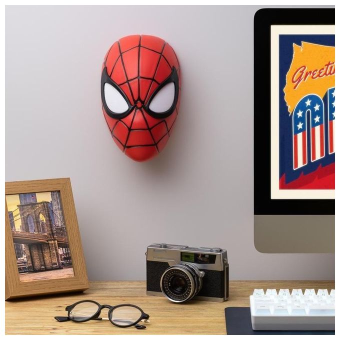 Paladone PP11357SPM Spider-Man Mask Light Lampada Decorativa Marvel Licenza Ufficiale colore Rosso