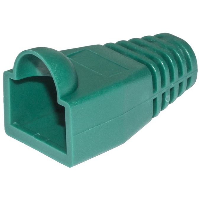 Link confezione 100 copriconnettori 6mm per plug rj45 8 poli cavo cat 5e- 6 verde