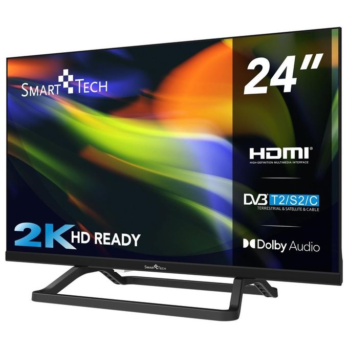 SMART TECH 24HN01V3CA TV LED 24'' HD DVB-T2 S2 3 HDMI 2 USB Hotel Mode Tivusat 12V colore Nero